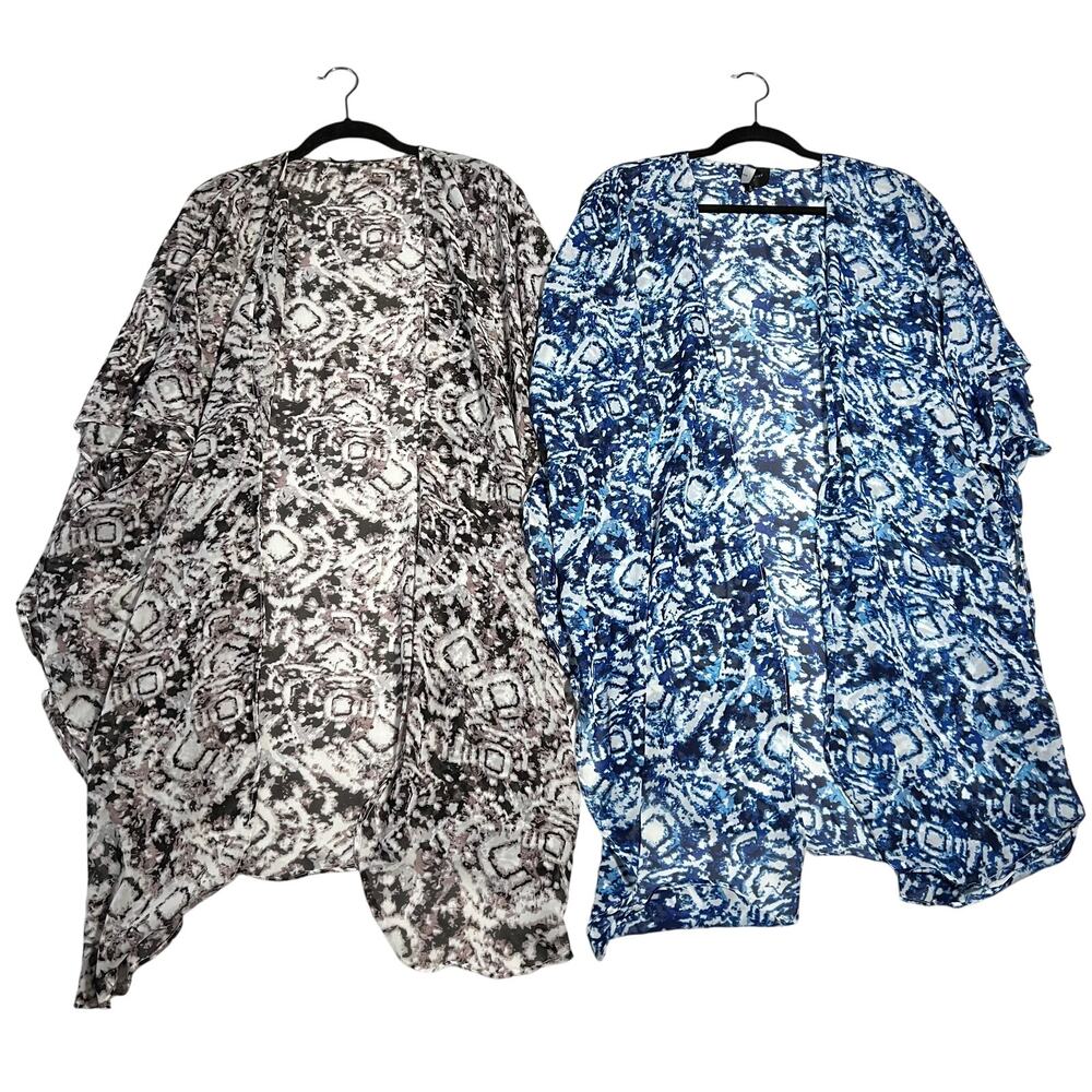 BUNDLE Romeo & Juliet Couture Tie Dye Open Front Relaxed Fit Kimono Size Small